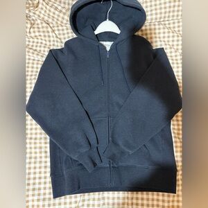 Aritzia Boyfriend Zip Hoodie- Heather Admiral